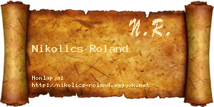 Nikolics Roland névjegykártya