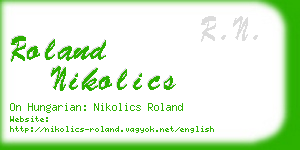 roland nikolics business card